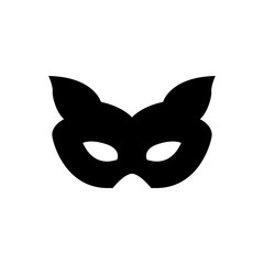 Carnival mask icon, logo isolated on white background