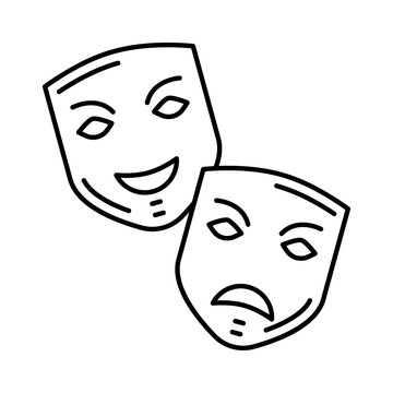 icon set for face  , mask  and comedy