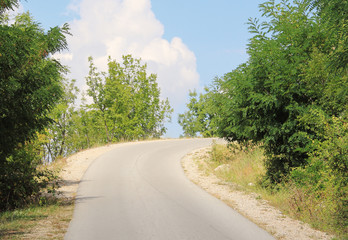 Hairpin curve on the road from Zvecan  to monastery Sokolica