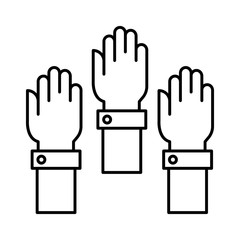icon set for hands , up and classroom
