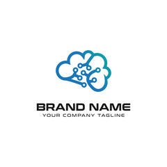 Brain Technology Logo design vector