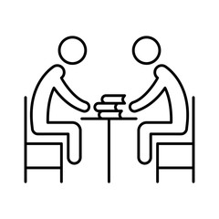 icon set for library , students  and table