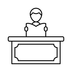 icon set for presentation  , desk  and podium