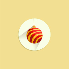 christmas tree ball vector flat icon