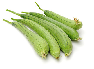 fresh loofah on the white background 