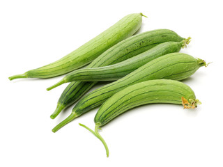 fresh loofah on the white background 