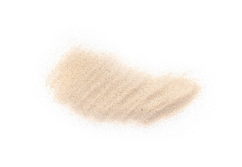 White Pile of Sand isolated on white Background, real Maldives Sand as Texture or Background