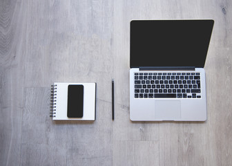 Minimalist modern desktop. Business concept