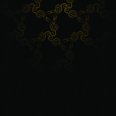 Music key pattern black gold top focus