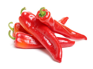 Fresh red pepper on white background