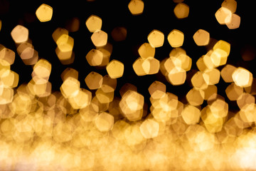 Pentagon bokeh goldencolor for beatiful background