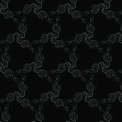 Music key pattern grey black background