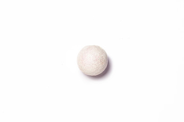 Christmas-tree decoration, ball on a white background. Christmas concept, holiday. Isolate Flat lay, top view