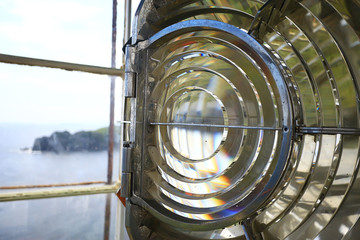 lamp of the lighthouse / glass large lamp on the sea lighthouse, large light source, industrial...