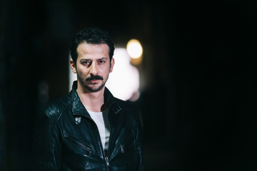 A fine and macho looking Turkish male model with mustache
