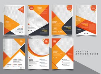 Brochure design, cover modern layout, annual report, poster, flyer set in A4 with colorful triangles