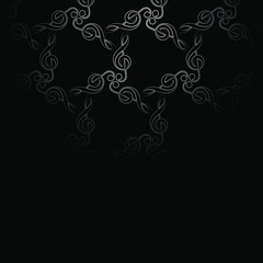 Music key pattern black white top focus