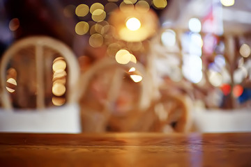 blurred background in restaurant interior / serving and details in blurred bokeh background, concept catering, restaurant modern