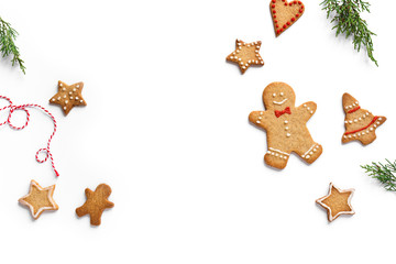 Christmas composition with gingerbread cookie