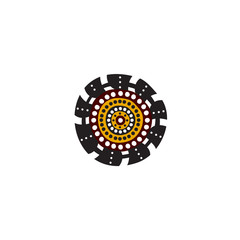 Aboriginal art dots painting icon logo design template