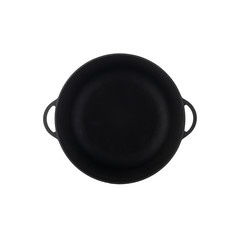 iron cast skillet on perfect white background