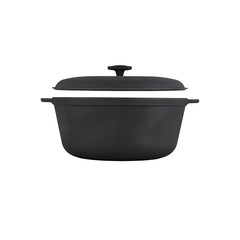 iron cast skillet on perfect white background