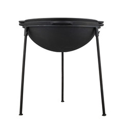 iron cast skillet on perfect white background