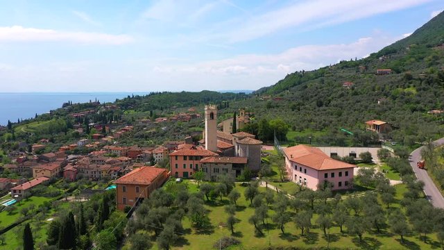 Aerial view of the city of Bogliaco Lake Garda, Italy