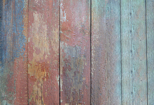Vintage wood background with peeling paint. © Svetlana-N 