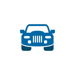 Automotive logo design with using car icon frontview