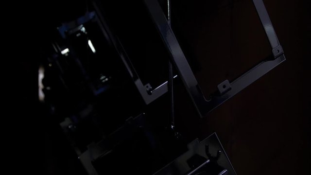 powder coating process parts in oven