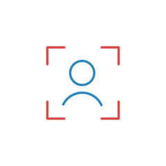 Face ID, Facial identify ,Scanning face linear icon. biometric authentication. Stock Vector illustration isolated on white background.