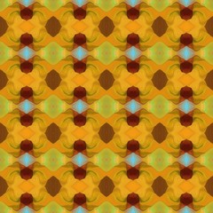 colorful seamless repeatable pattern with golden rod, chocolate and dark sea green colors