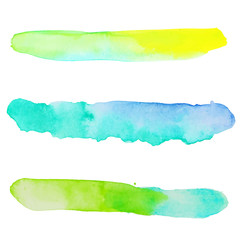 Watercolor brush strokes banners. Vector illustration