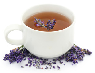 Obraz na płótnie Canvas Lavender tea with flower