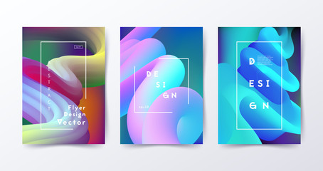 Colorful Liquid covers. Abstract gradient shapes. Vector image for your design