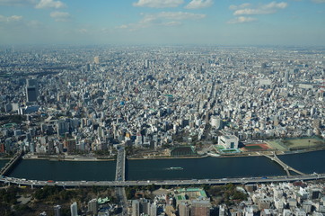 隅田川と東京の街並み