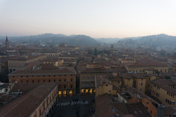 panoramic view of Bologna city