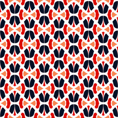 Bright seamless pattern with beautiful geometric elements on a white background.