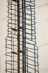 Metal vertical staircase to the roof