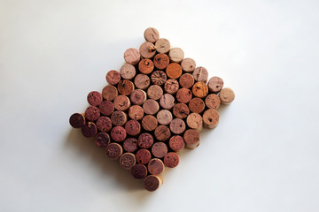 Wine corks textured color palette isolated on white background