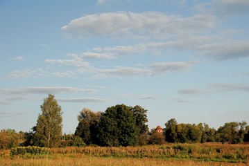 view of the ruined church