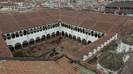 Aerial view of the inner courtyard of the church and convent of La Merced. Its construction began...