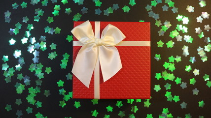 Fototapeta premium beautiful christmas present with bow