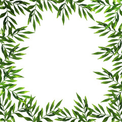 ornament with green leaves on a green background