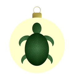 Weihnachtskugel, Schildr&ouml;tenmotiv gr&uuml;n