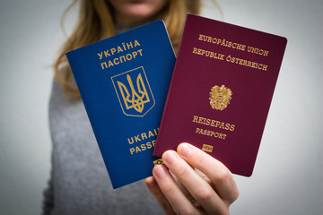 Passport of Austria and Ukraine. Change of citizenship. Migration.