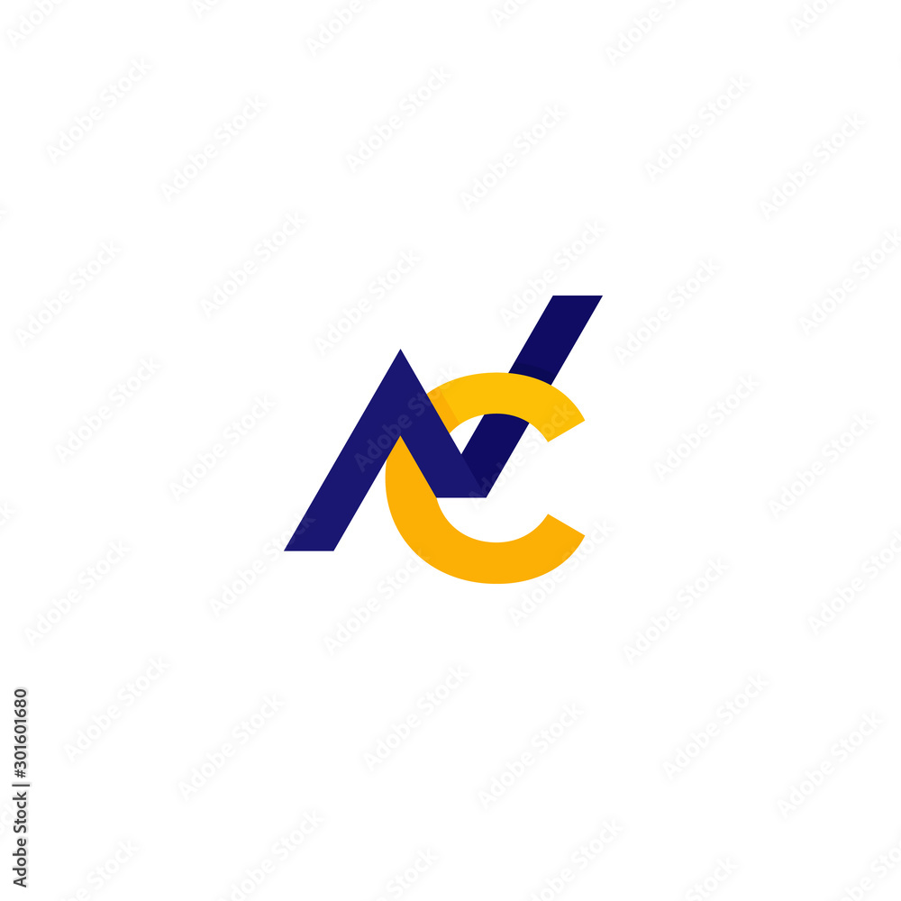 Poster NC monogram vector logo on white