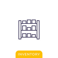 inventory vector line icon on white