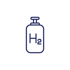 hydrogen tank line icon on white